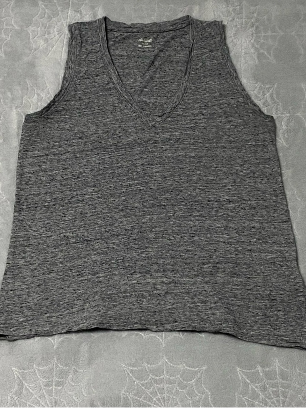 Madewell Tank Top Womens XS Gray Whisper Cotton V-Neck Preppy Classic Basics
